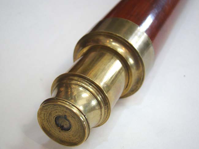 A nice English single draw mahogany barreled Telescope circa 1840. — image 2